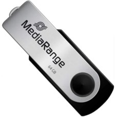 USB флеш накопичувач Mediarange 64GB Black/Silver USB 2.0 (MR912)
