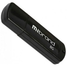 USB флеш накопичувач Mibrand 8GB Grizzly Black USB 2.0 (MI2.0/GR8P3B)