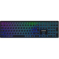 Клавіатура Canyon HKB-W11 Slim Dual Mode Wireless/Bluetooth RGB UA Black (CNS-HBTK11B)
