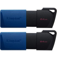 USB флеш накопичувач Kingston 2x64GB DataTraveler Exodia M Black/Blue USB 3.2 (DTXM/64GB-2P)