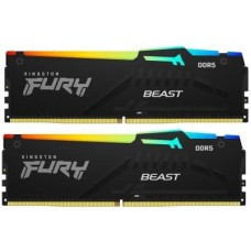 Модуль пам'яті для комп'ютера DDR5 32GB (2x16GB) 5600 MHz FURY Beast RGB Kingston Fury (ex.HyperX) (