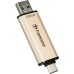 USB флеш накопичувач Transcend 128GB JetFlash 930 Gold-Black USB 3.2/Type-C (TS128GJF930C)